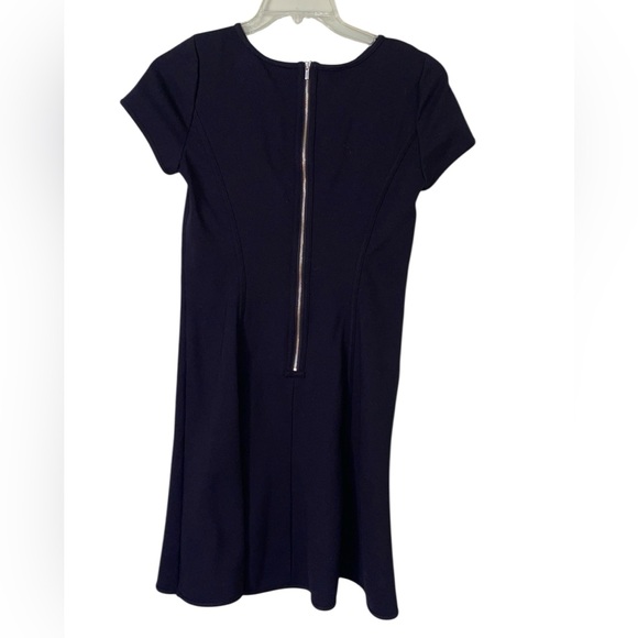 Ann Taylor little black body corp dress W/flared skirt & mesh shoulders. Size 6 - Picture 5 of 8